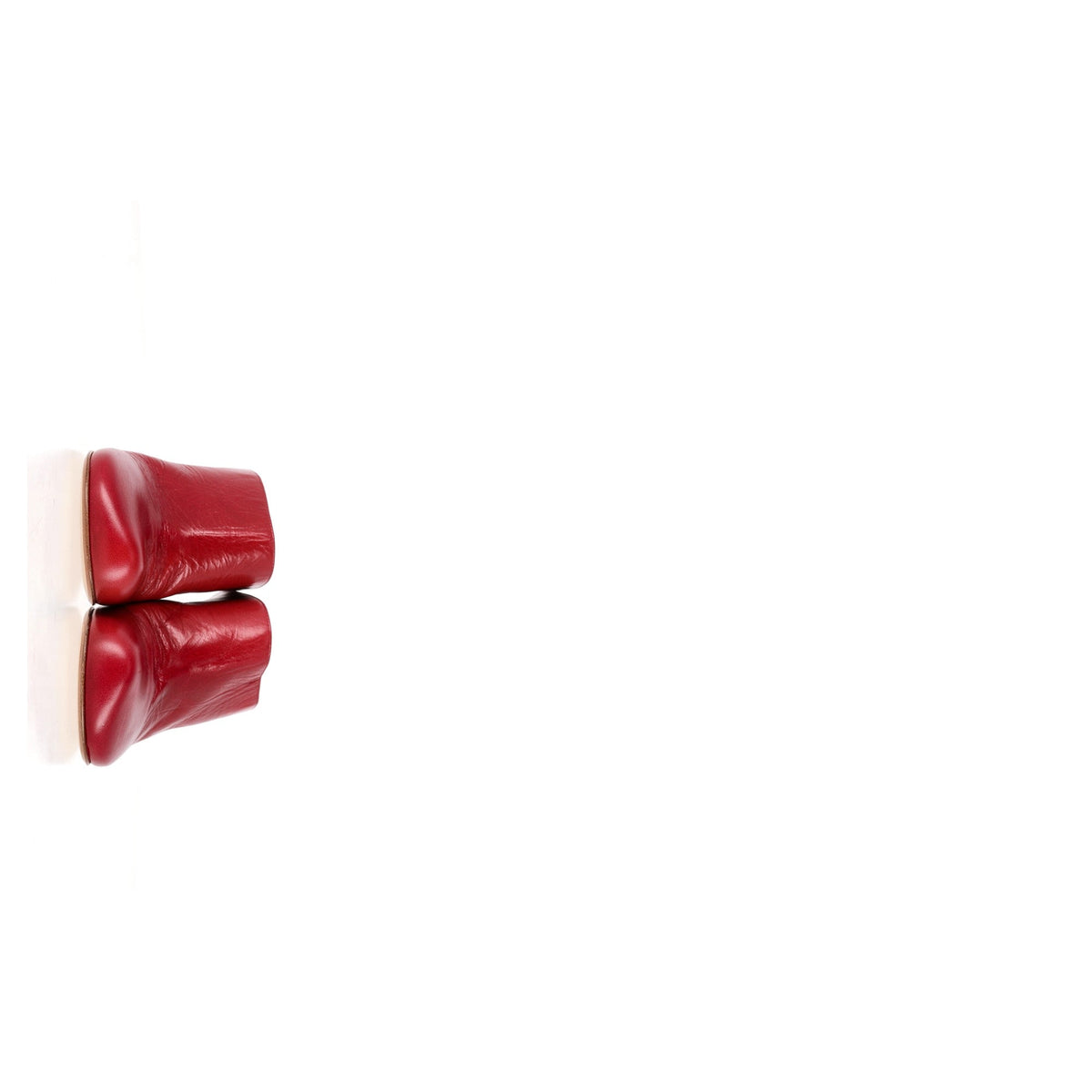 Bottega Veneta Round Toe Mule Heels in Red Leather