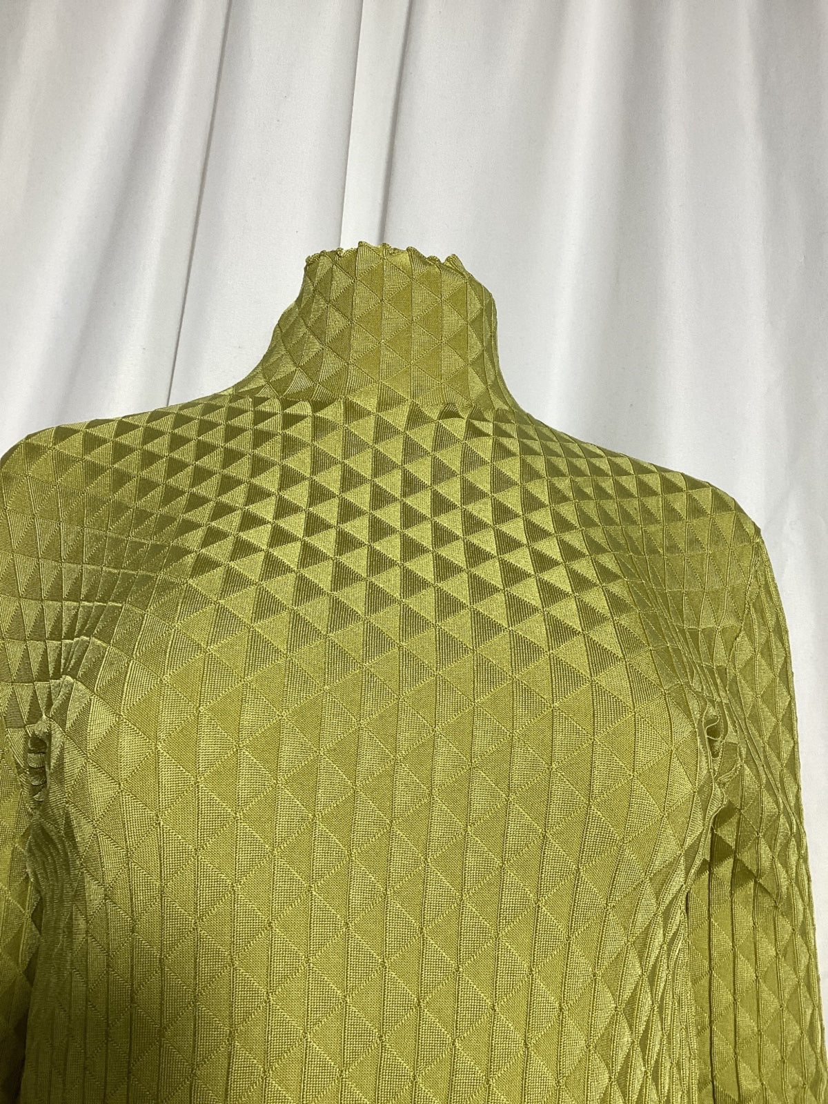 Bottega Veneta Dragon Underpinned Turtleneck Pullover in Green Silk
