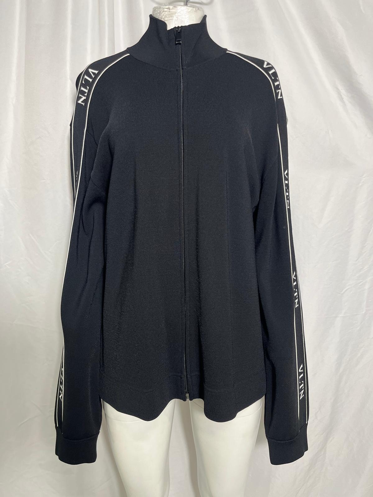 Valentino Garavani Logo-Tape Track Jacket in Black Viscose