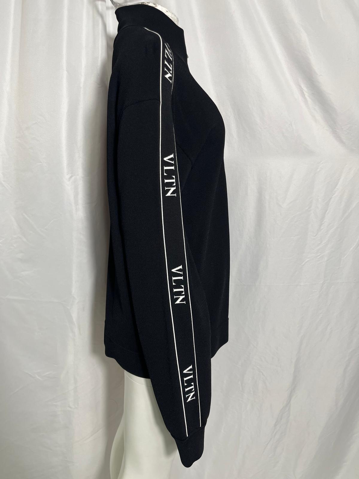 Valentino Garavani Logo-Tape Track Jacket in Black Viscose