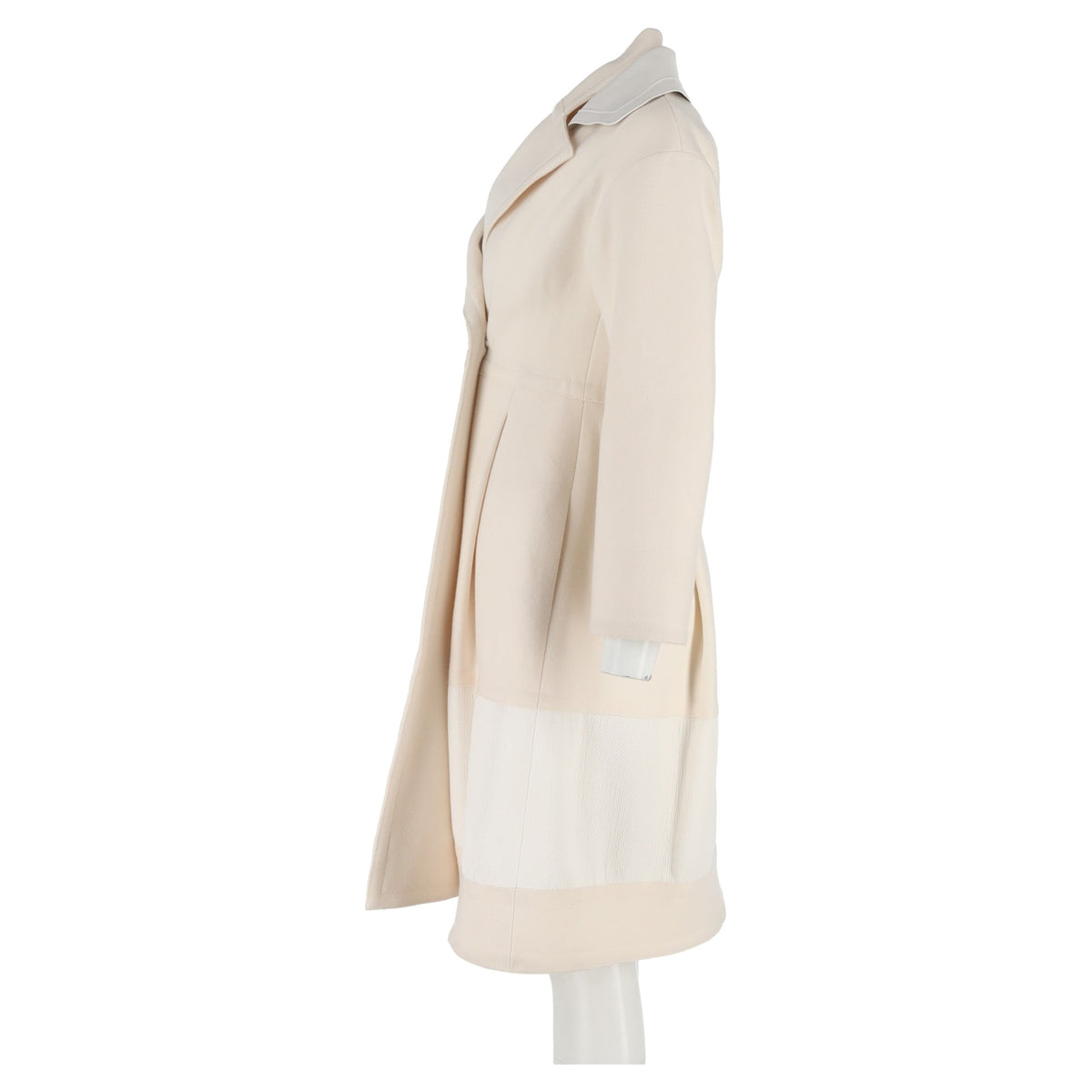 Fendi Double-Breasted Coat in Cream Wool