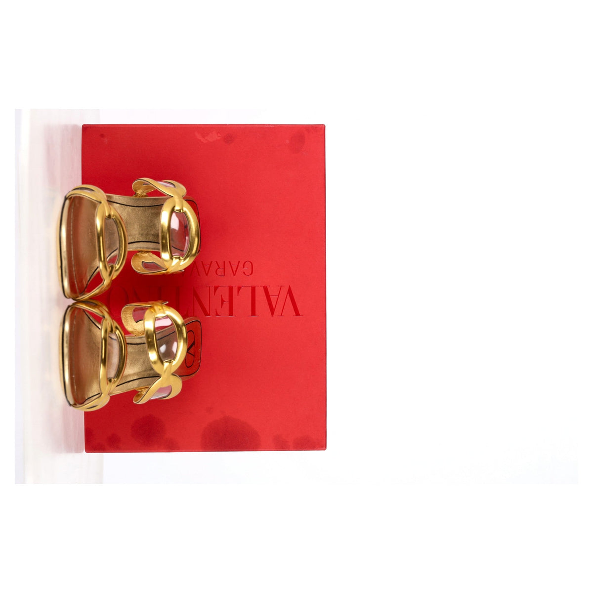 Valentino Chain 1967 110mm Mules in Gold Leather