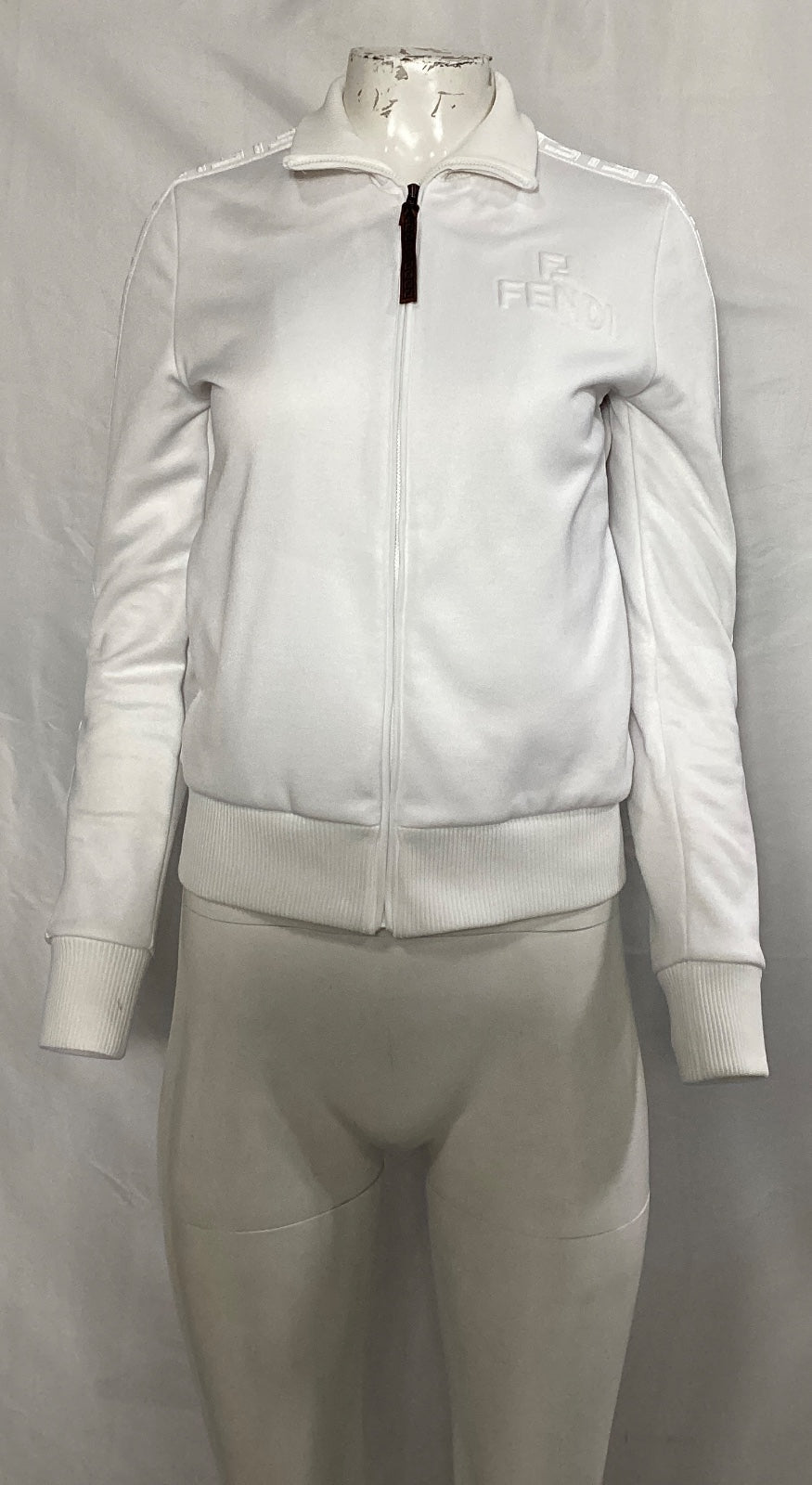 Fendi Track Jacket in White Cotton