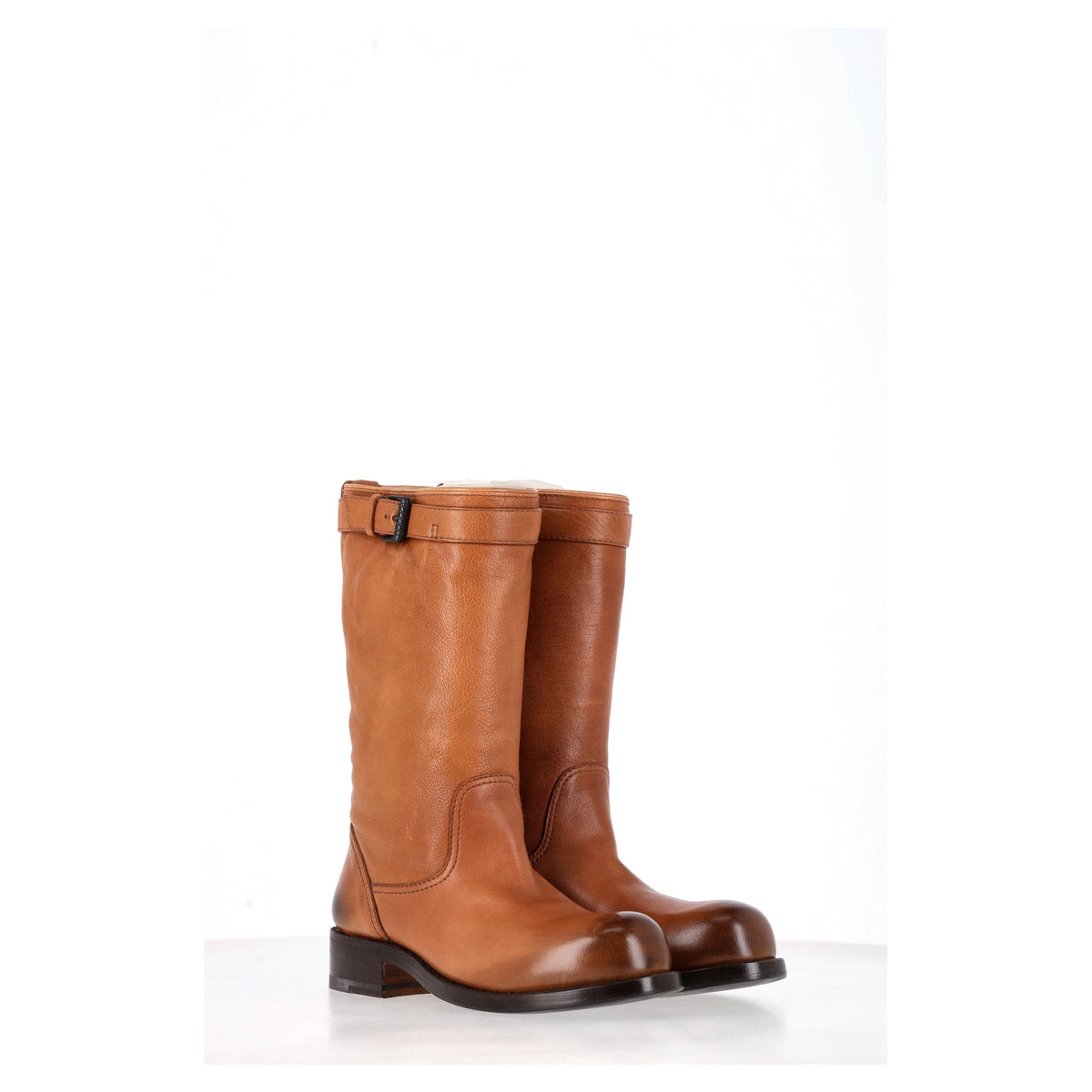 Bottega Veneta Biker Boots in Brown Leather