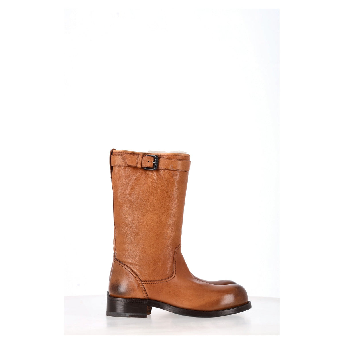 Bottega Veneta Biker Boots in Brown Leather
