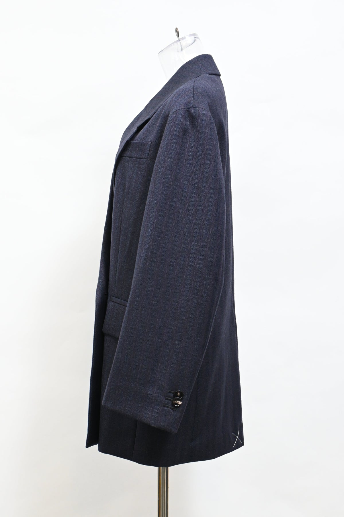 Bottega Veneta Double-Breasted Blazer in Navy Blue Wool