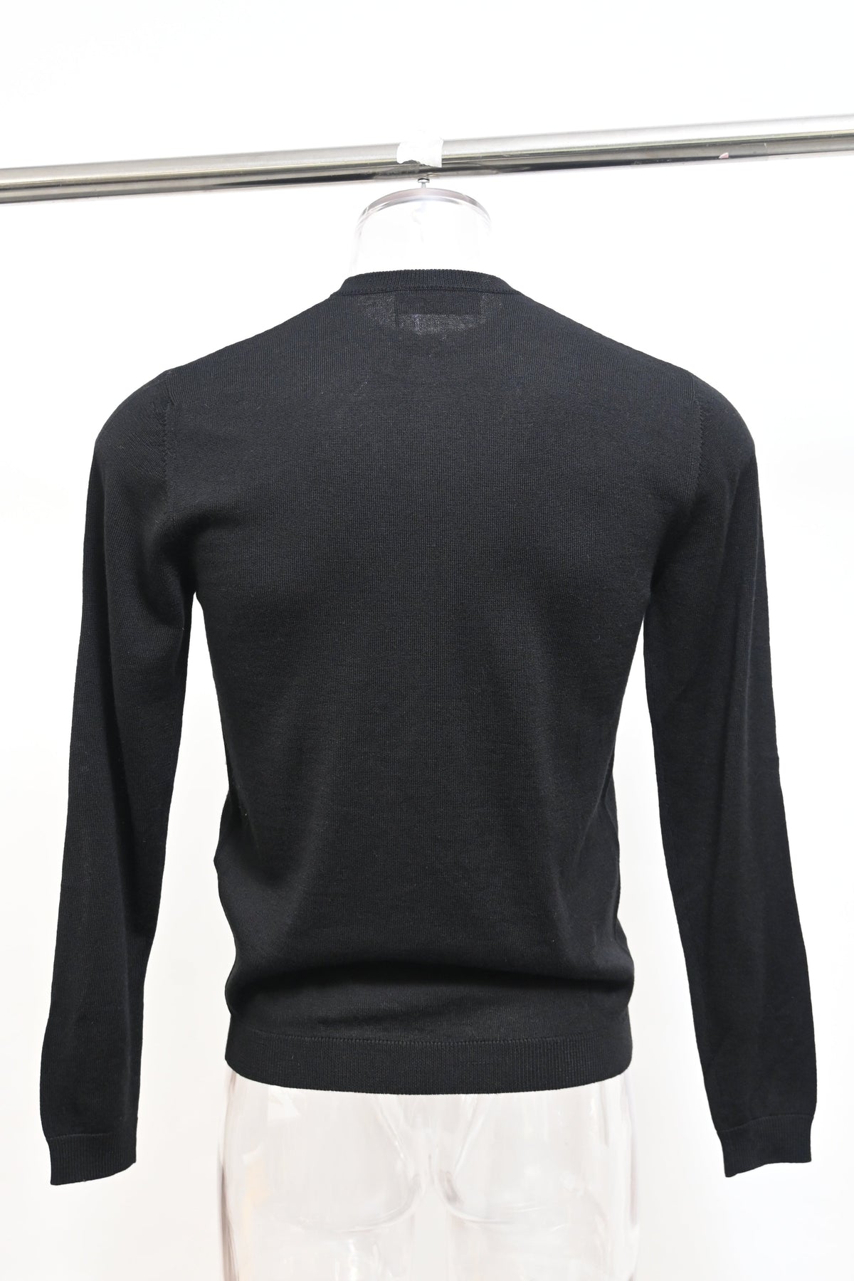 Fendi Logo Print Sweater in Black Wool
