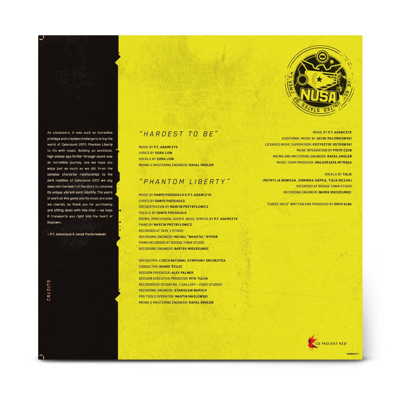 Cyberpunk 2077: Phantom Liberty (Original Score) - P.T. Adamczyk & Jacek Paciorkowski Vinyl LP