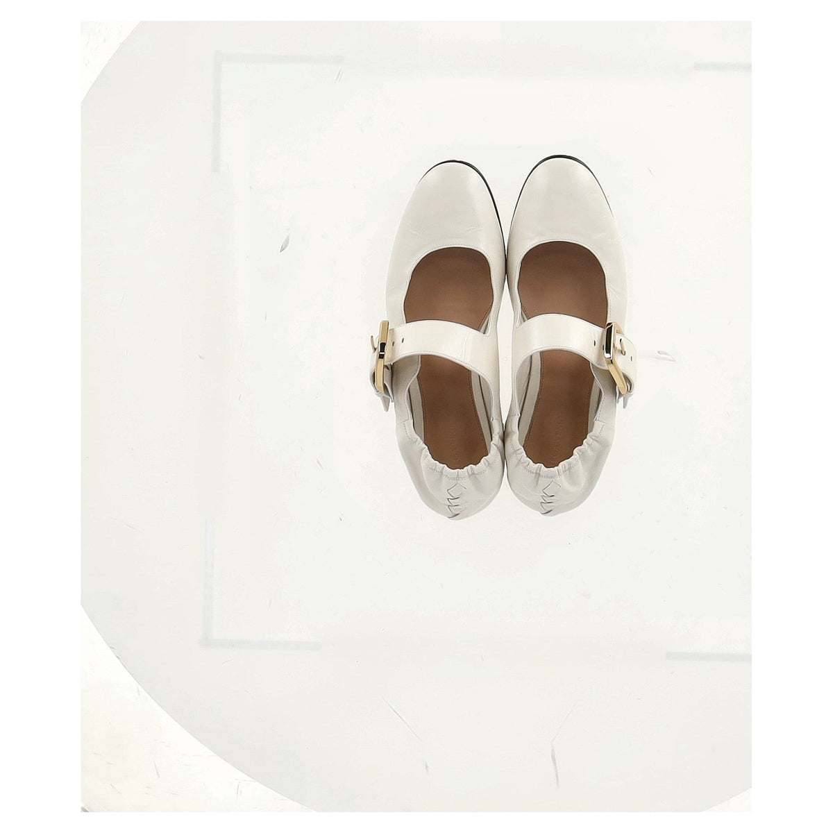 Bottega Veneta Astaire Mary-Jane Ballerina in Cream Leather