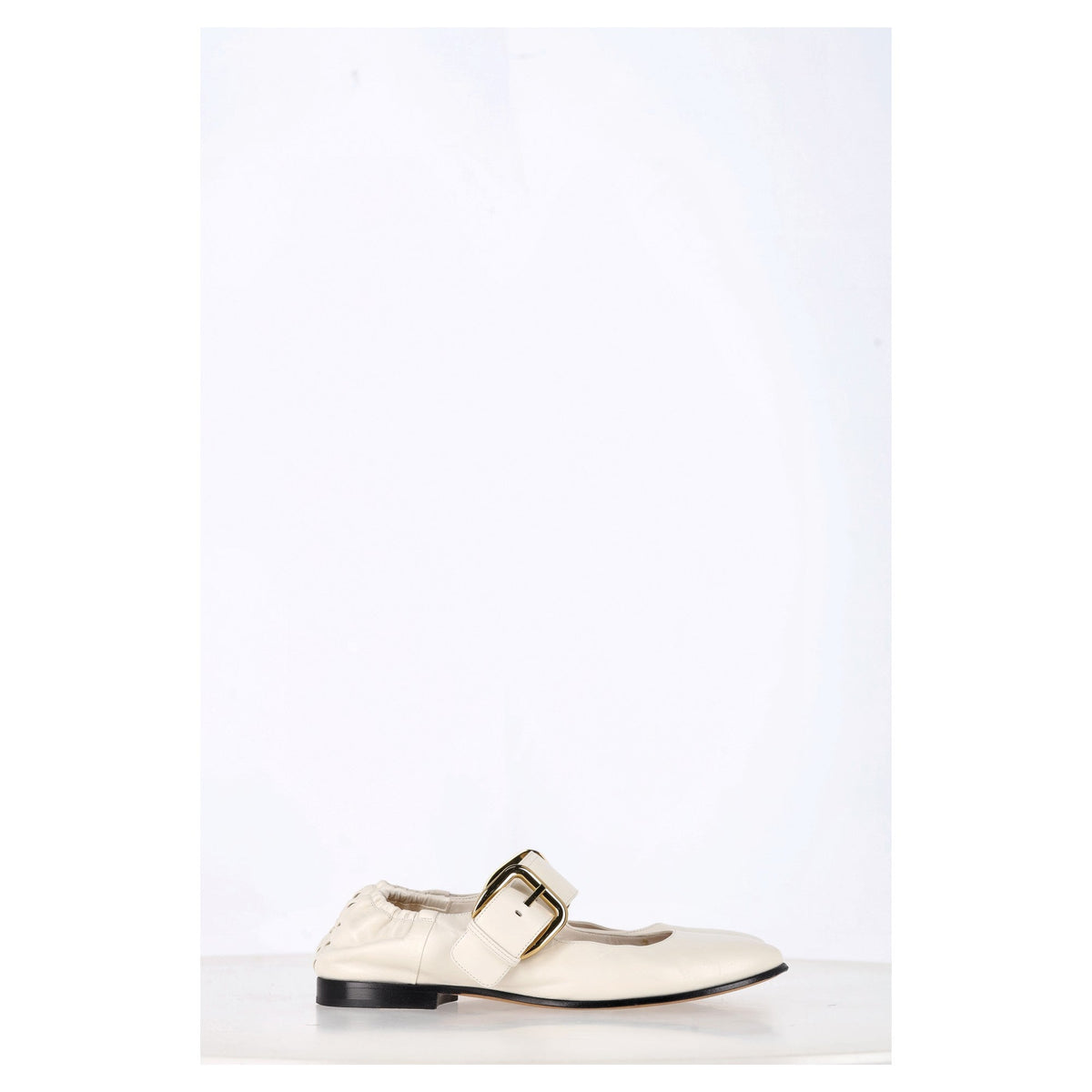 Bottega Veneta Astaire Mary-Jane Ballerina in Cream Leather