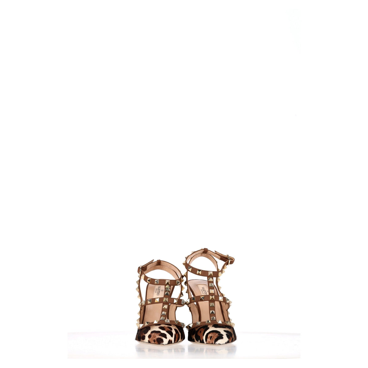 Valentino Garavani Rockstud Printed Pumps in Brown Pony hair