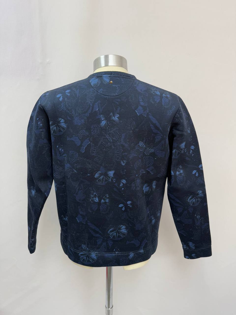 Valentino Neoprene Butterfly Sweatshirt in Navy Blue Cotton