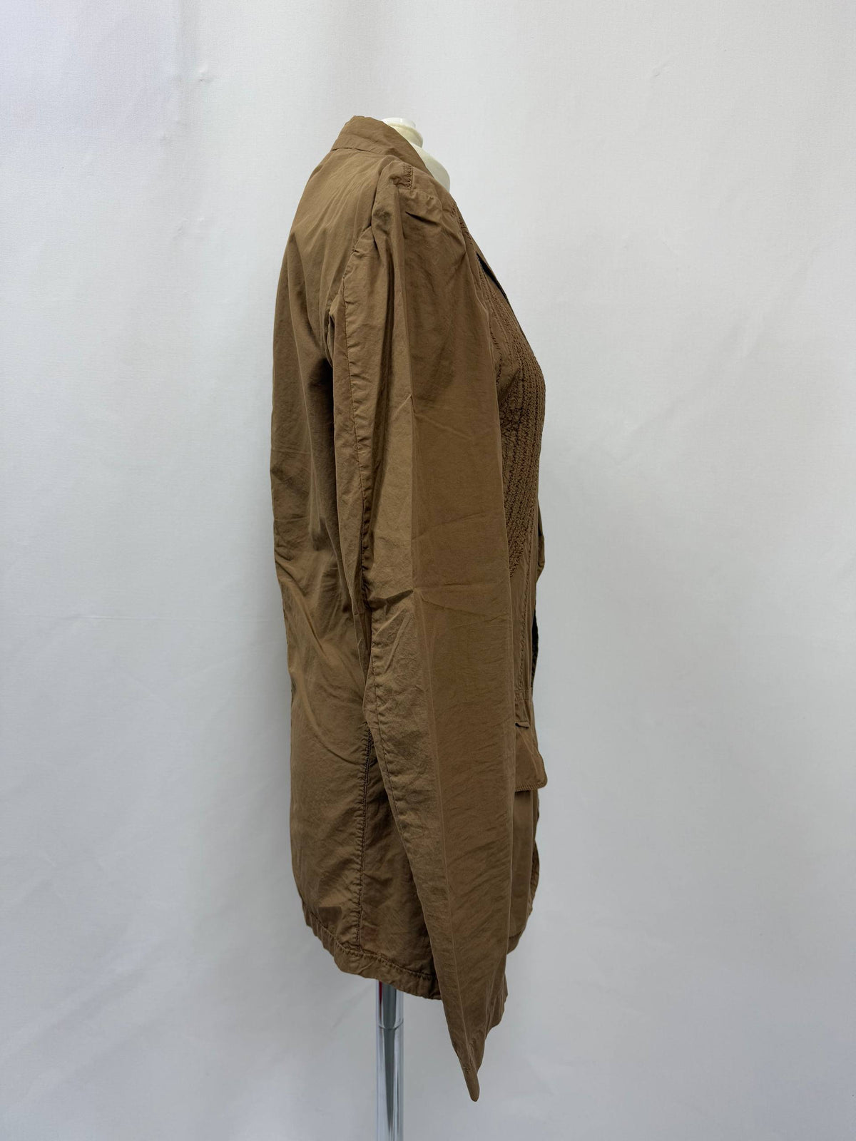 Bottega Veneta Single-Breasted Detailed Stitch Blazer in Brown Cotton