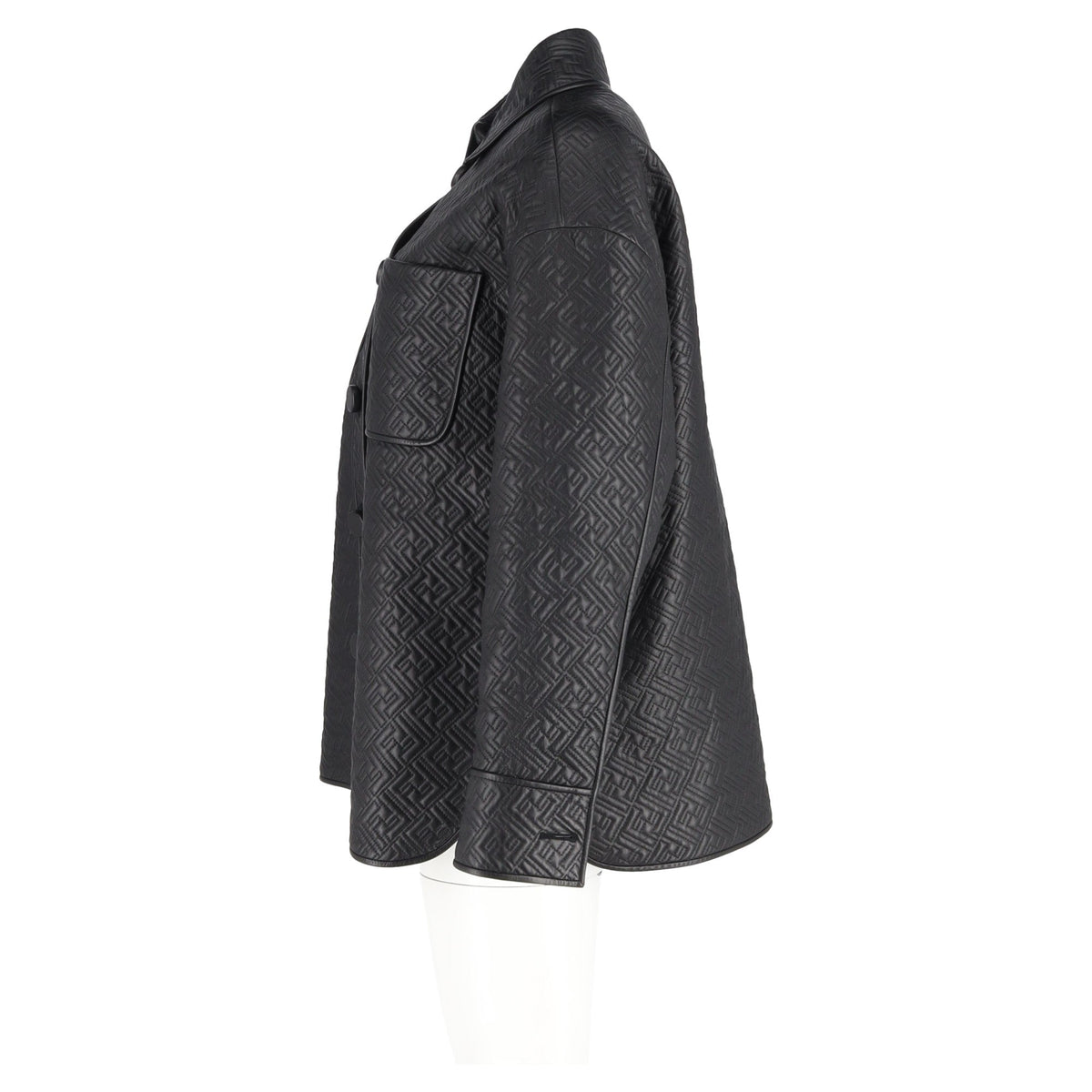 Fendi Monogram Go-To Jacket in Black Nappa Leather