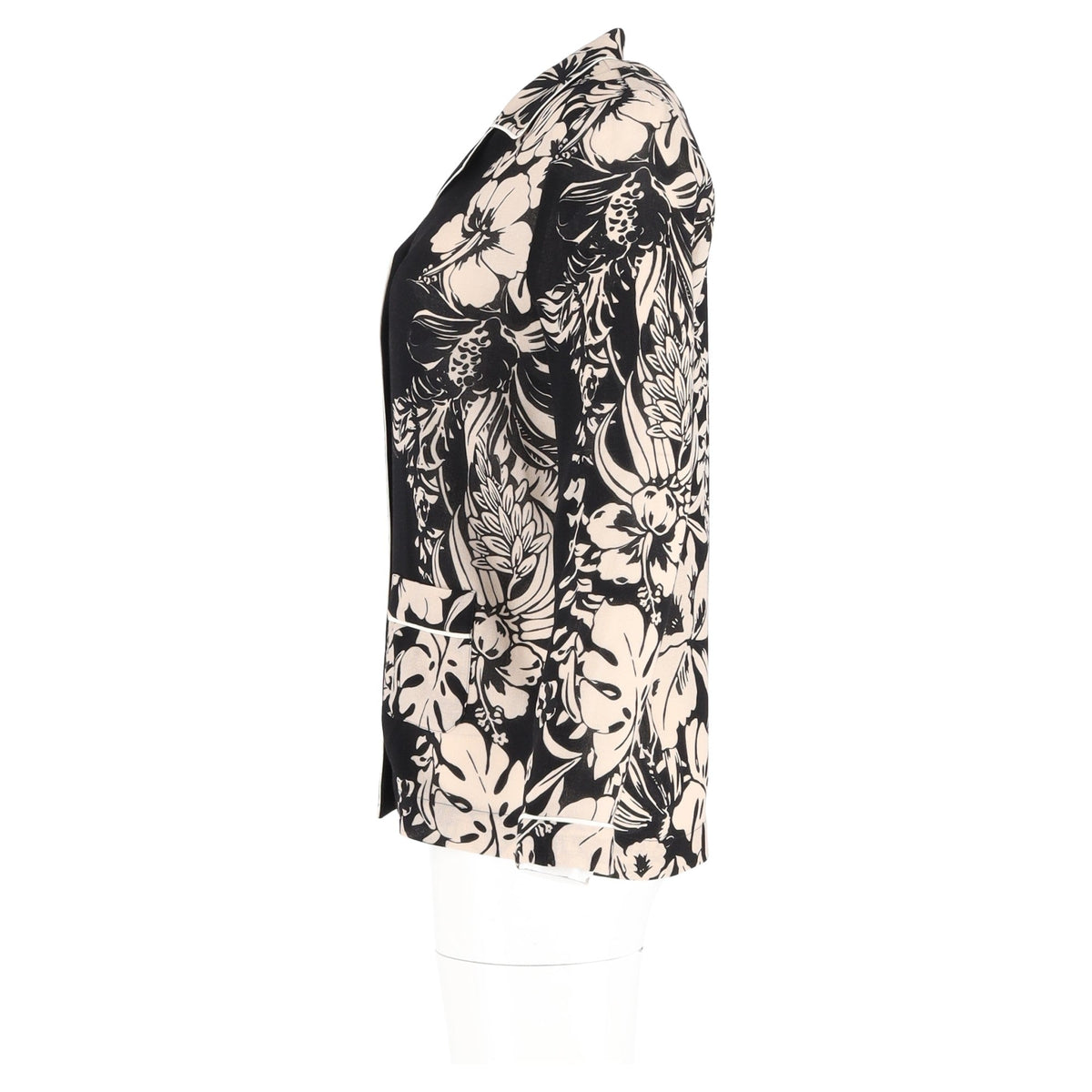 Valentino Cuban-Collar Shirt in Floral-Print Silk