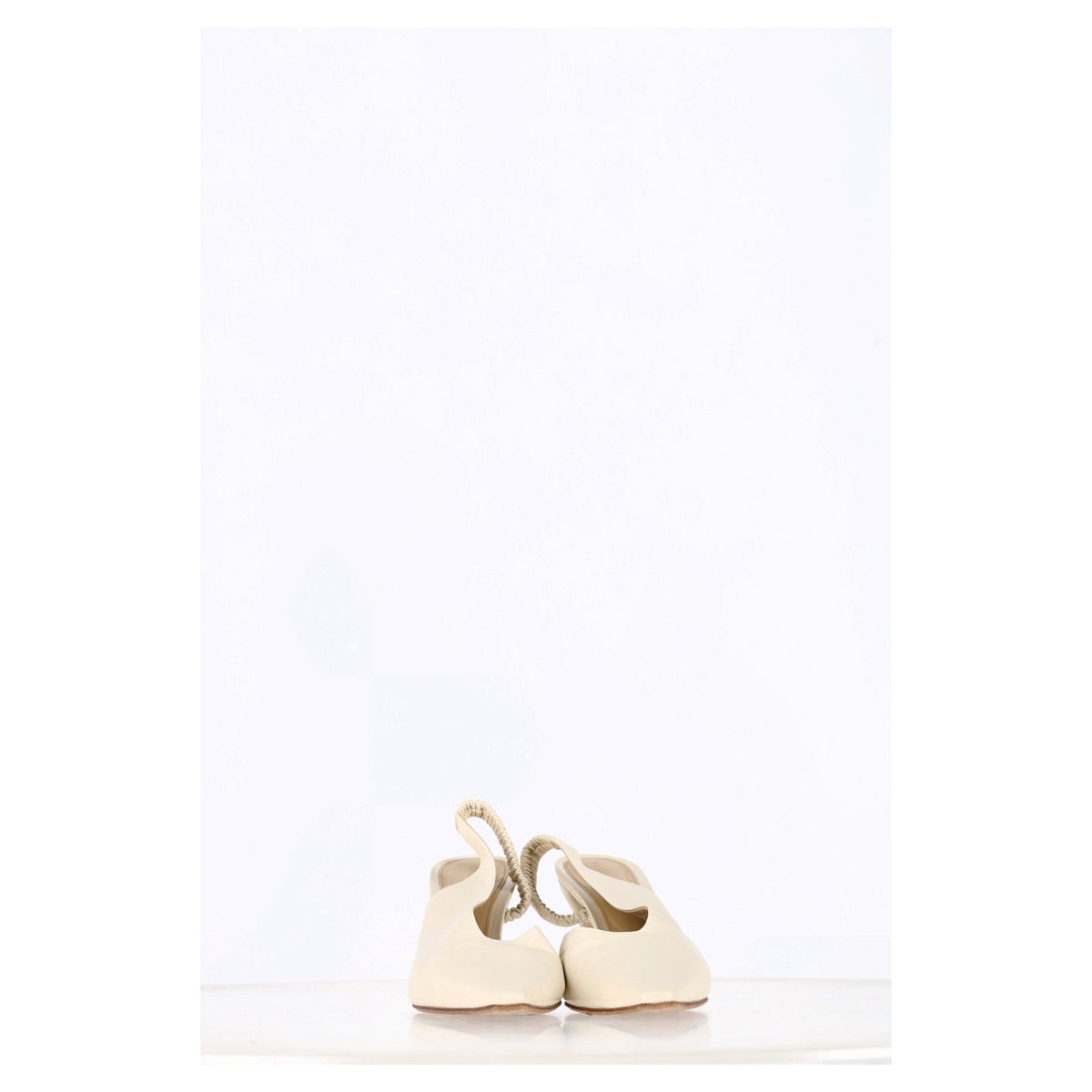 Bottega Veneta Almond Slingback Pumps in Cream Leather