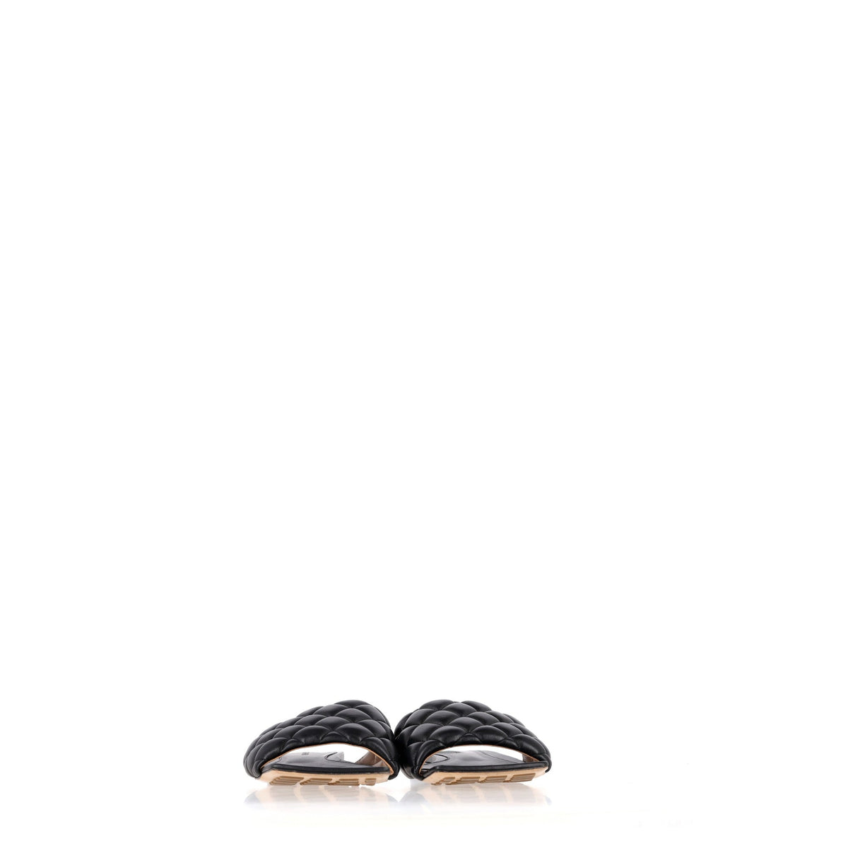 Bottega Veneta Padded Flat Sandals in Black Leather
