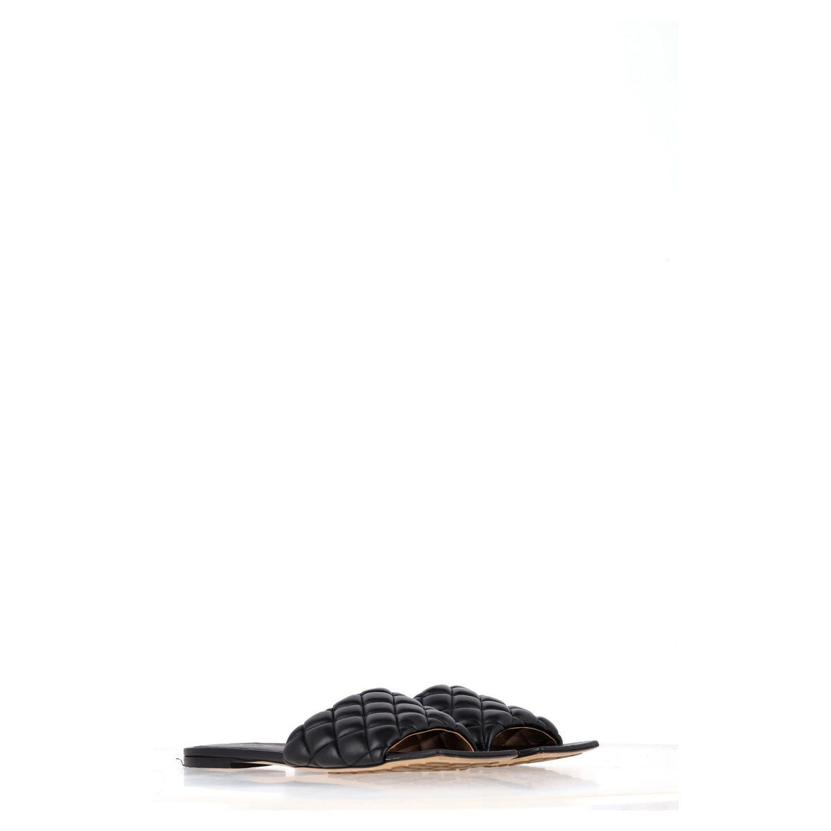 Bottega Veneta Padded Flat Sandals in Black Leather