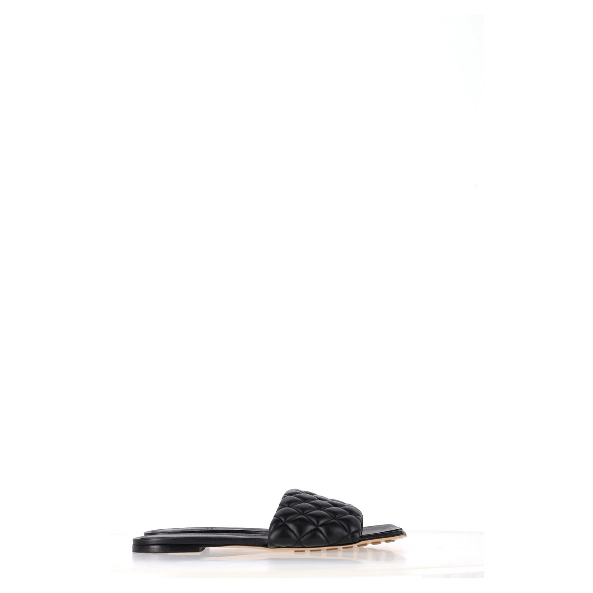Bottega Veneta Padded Flat Sandals in Black Leather