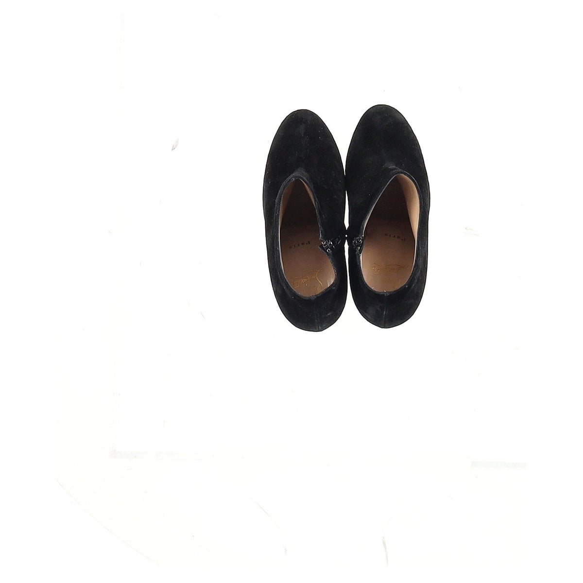 Christian Louboutin Belle Zeppa Wedge Ankle Boots in Black Suede
