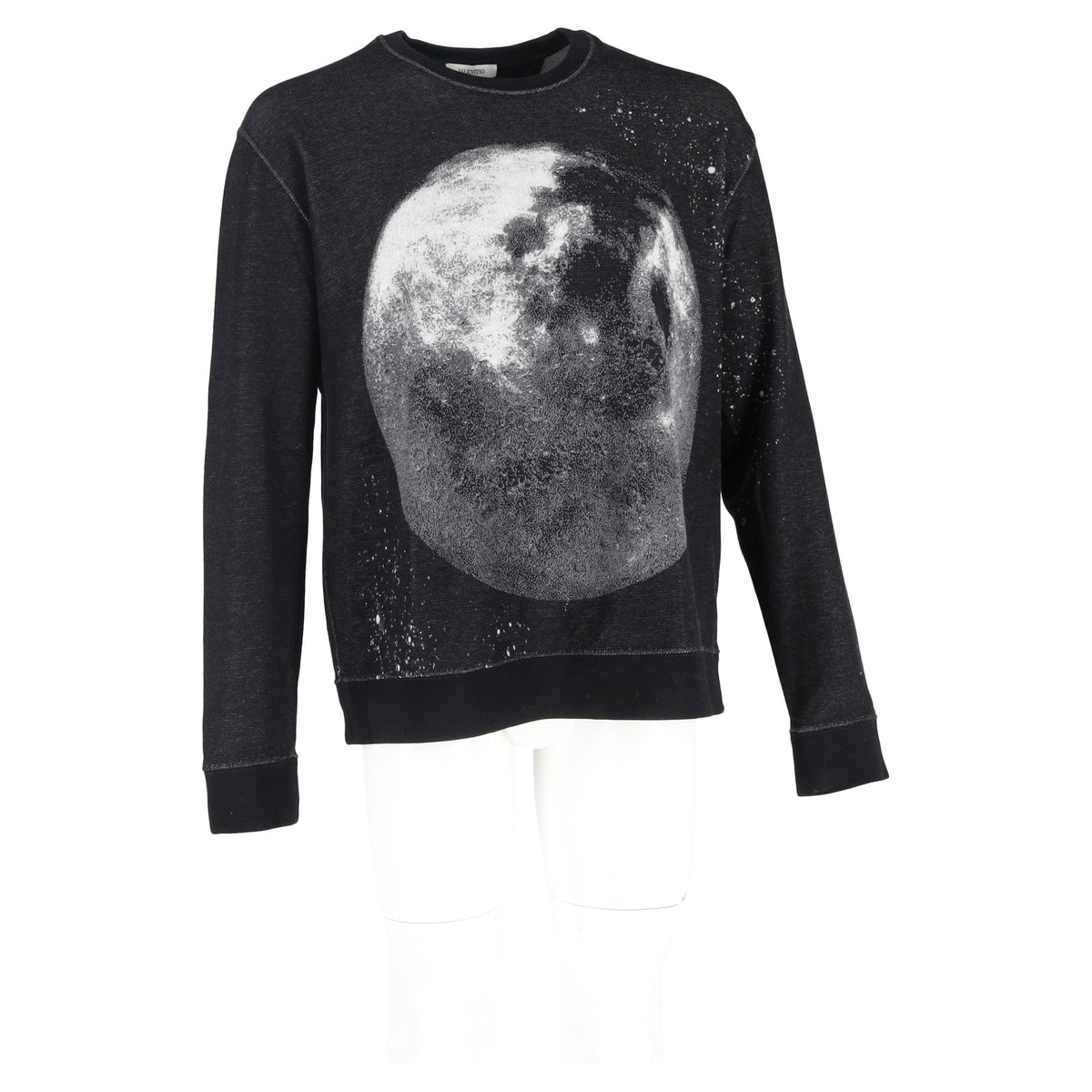 Valentino Moon Dust Graphic-Print Sweatshirt in Black Cotton