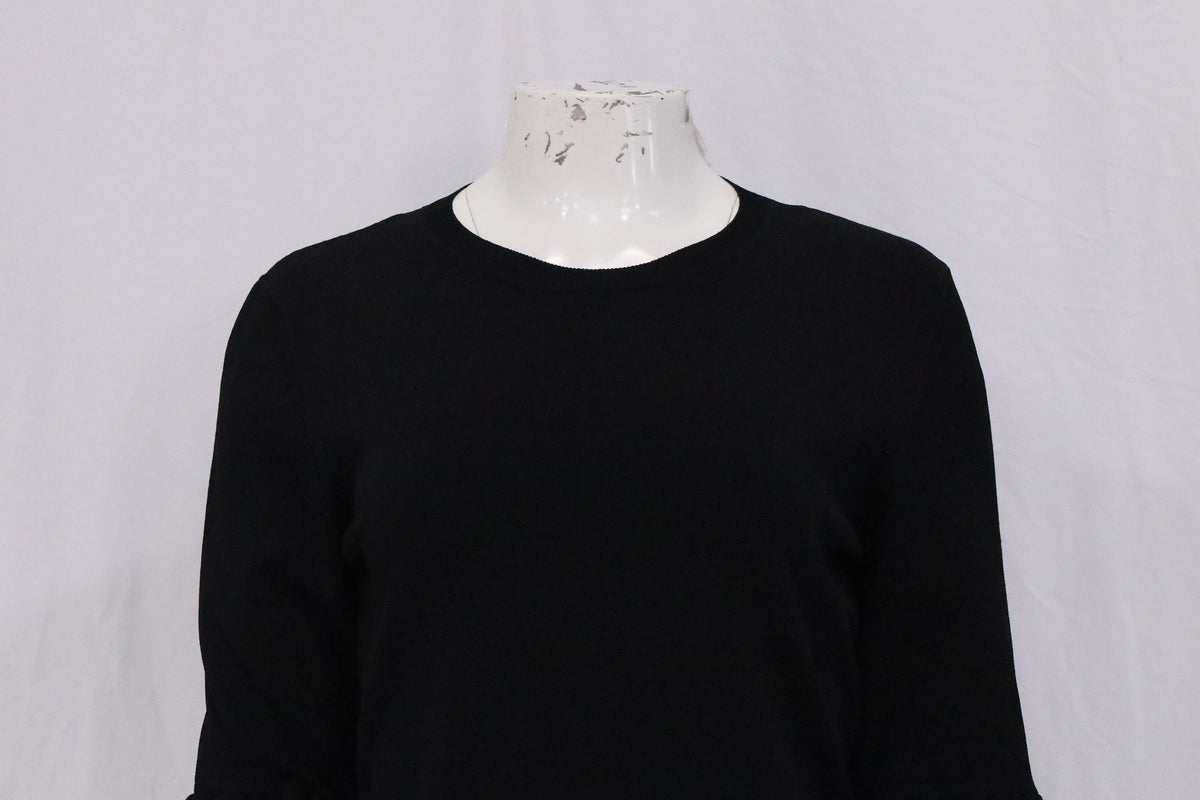 Valentino Bell Sleeve Sweater in Black Wool