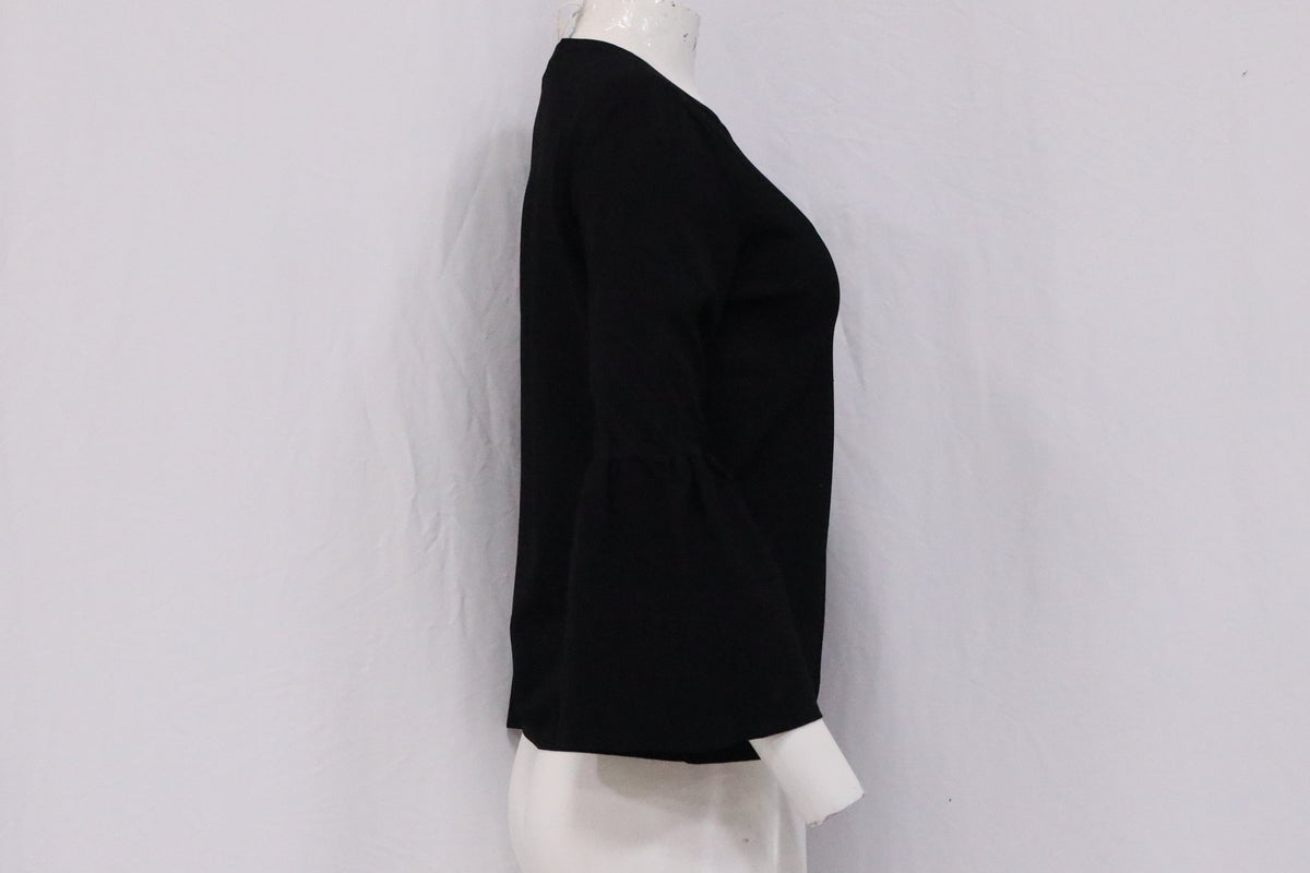 Valentino Bell Sleeve Sweater in Black Wool