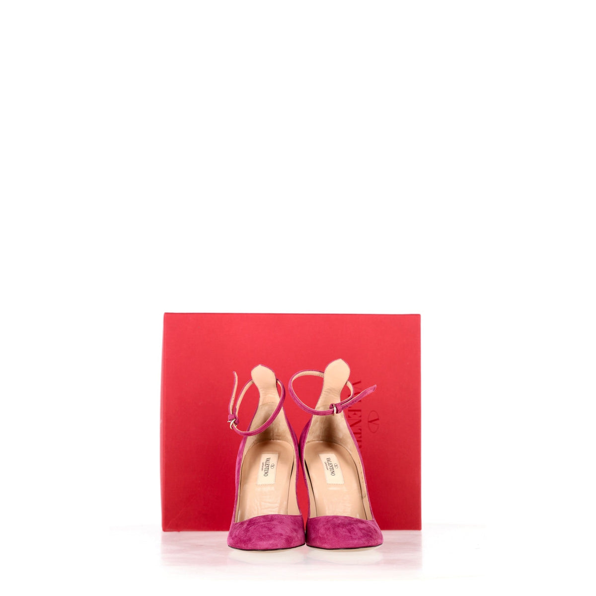 Valentino Tan-go Pumps In Pink Suede