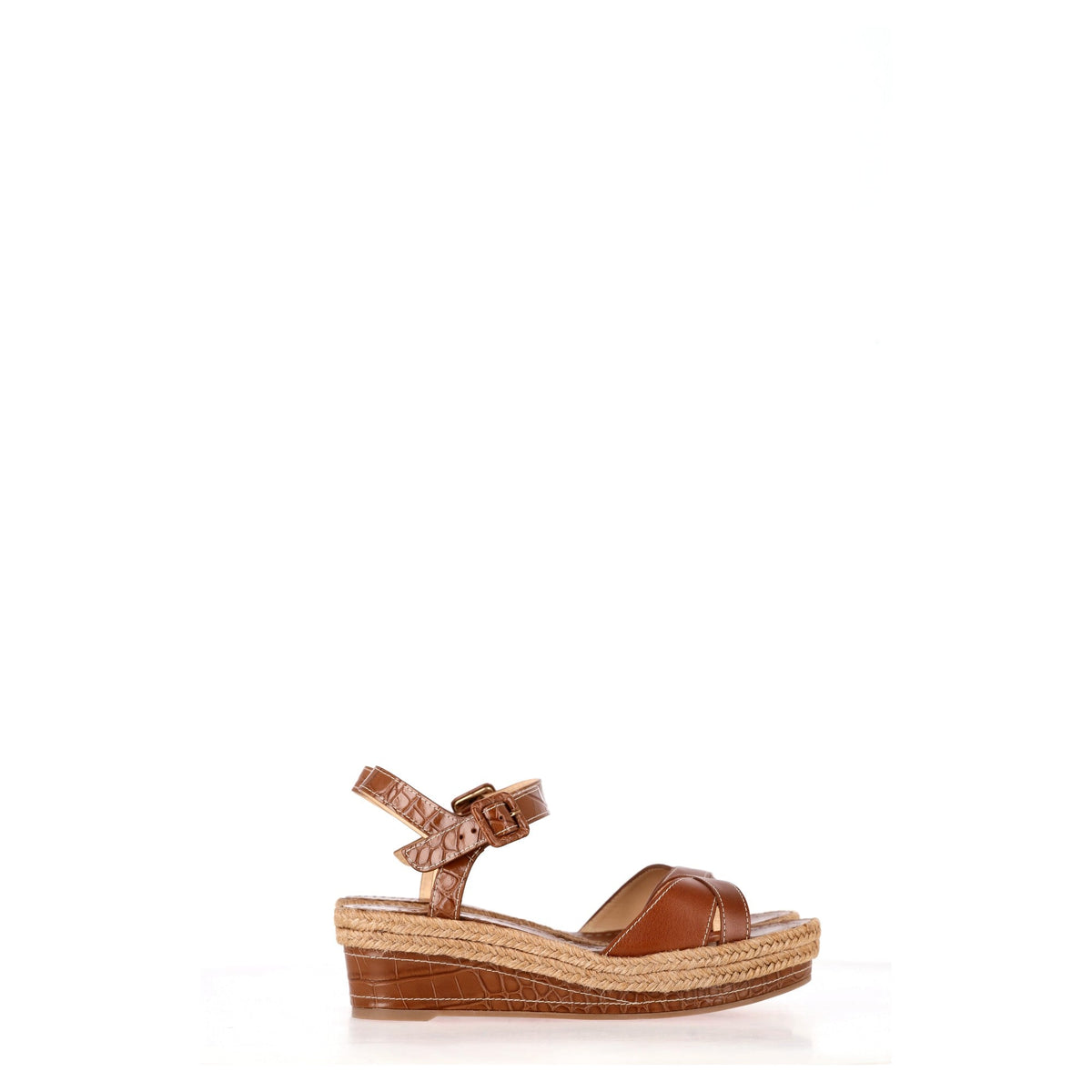 Christian Louboutin Almerio 60 Wedge Sandals in Brown Leather