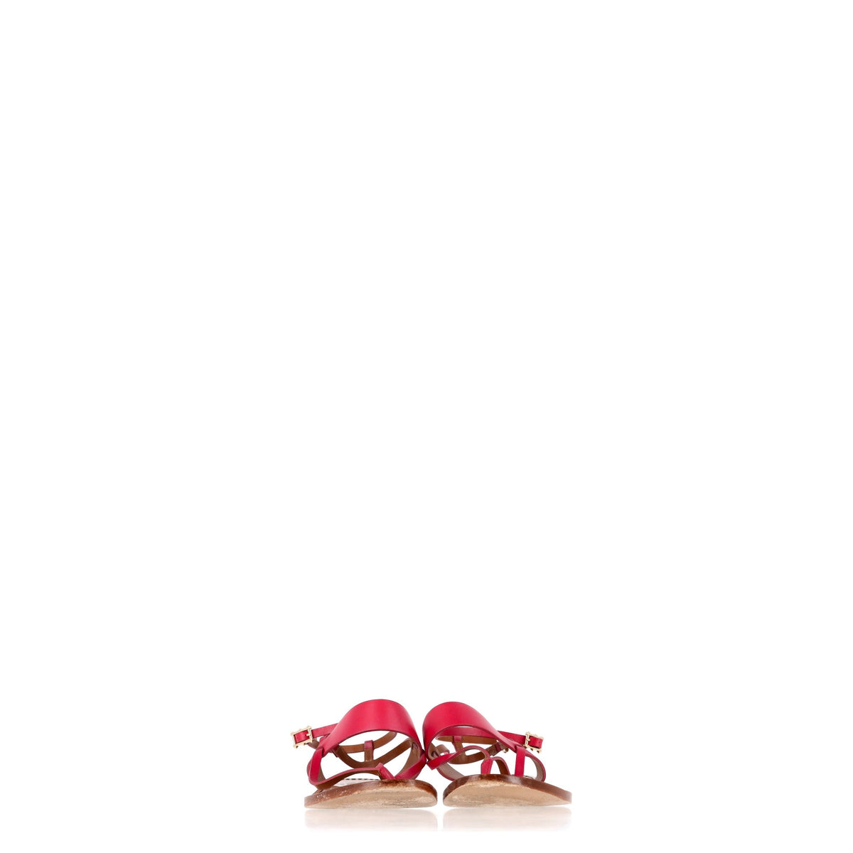 Valentino Garavani Thong Ankle Strap Flat Sandals in Pink Leather