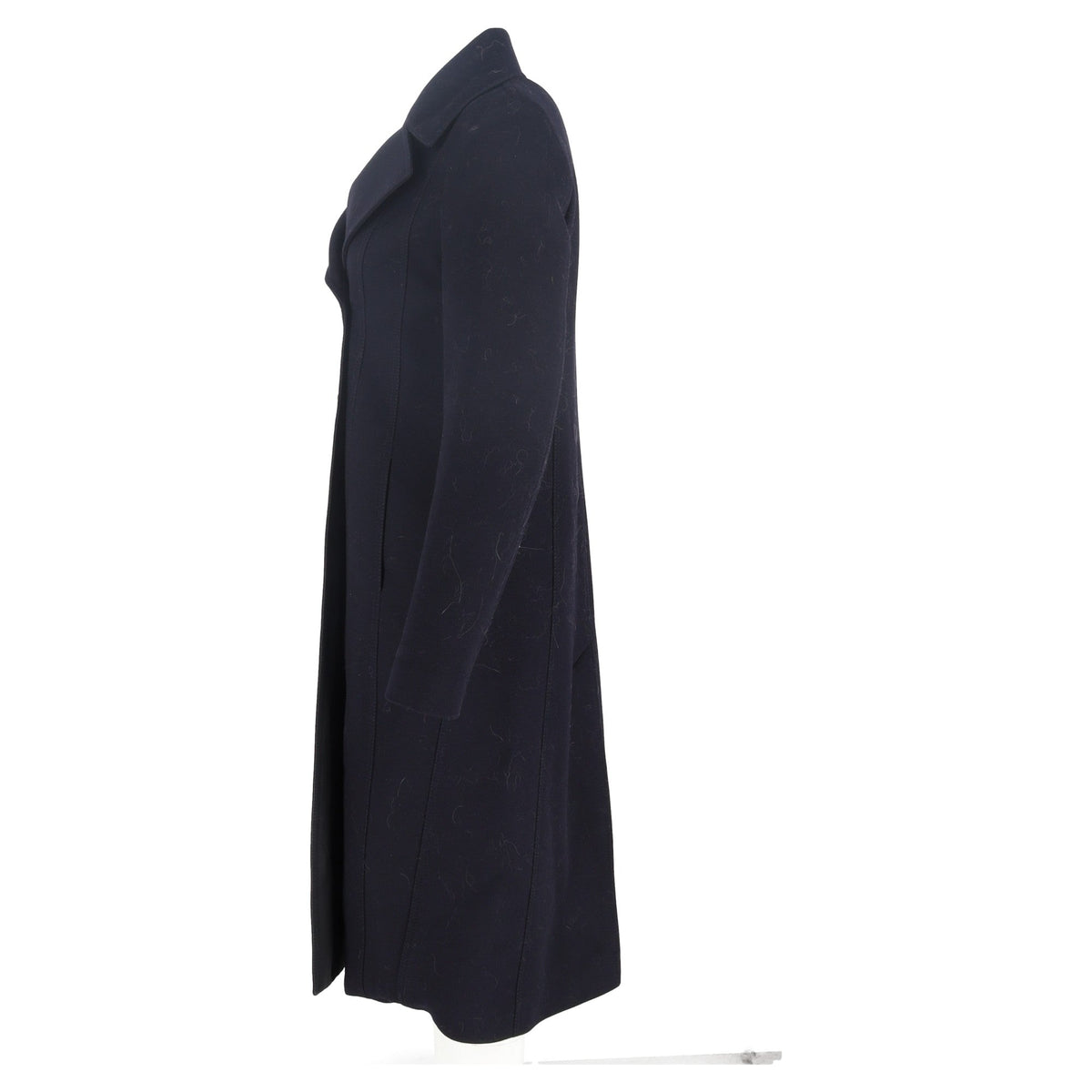 Valentino Garavani Double-Breasted Long Coat in Dark Navy Wool