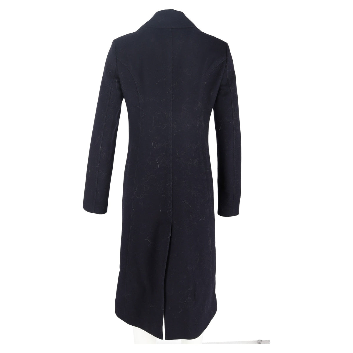 Valentino Garavani Double-Breasted Long Coat in Dark Navy Wool