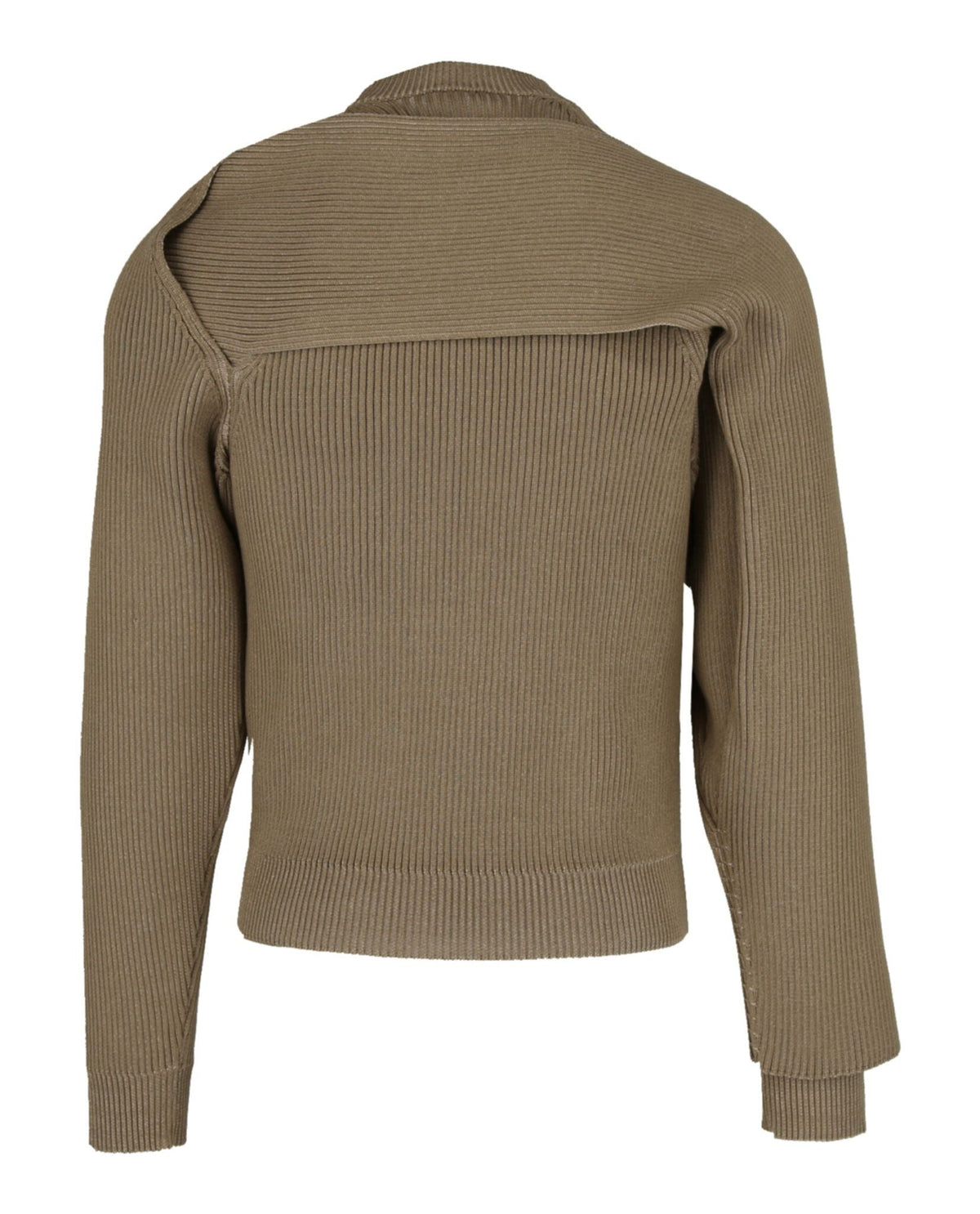 Bottega Veneta Mens Asymmetrical Ribbed Sweater