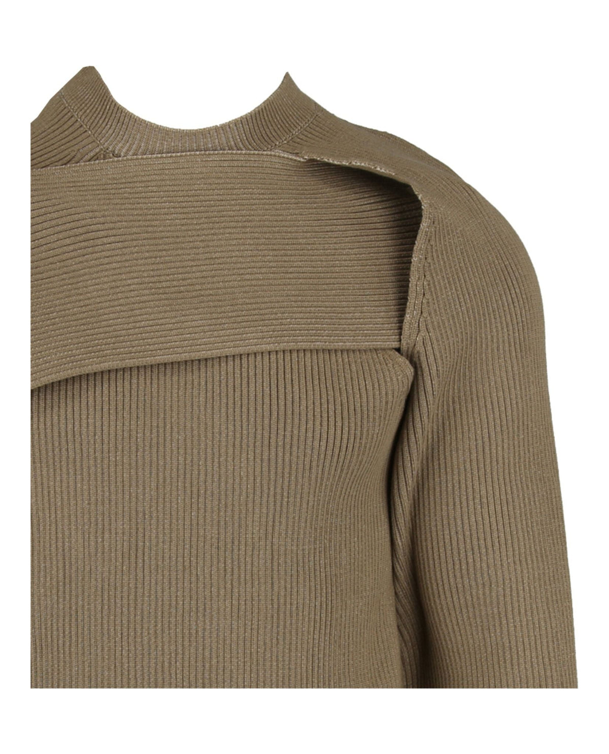 Bottega Veneta Mens Asymmetrical Ribbed Sweater