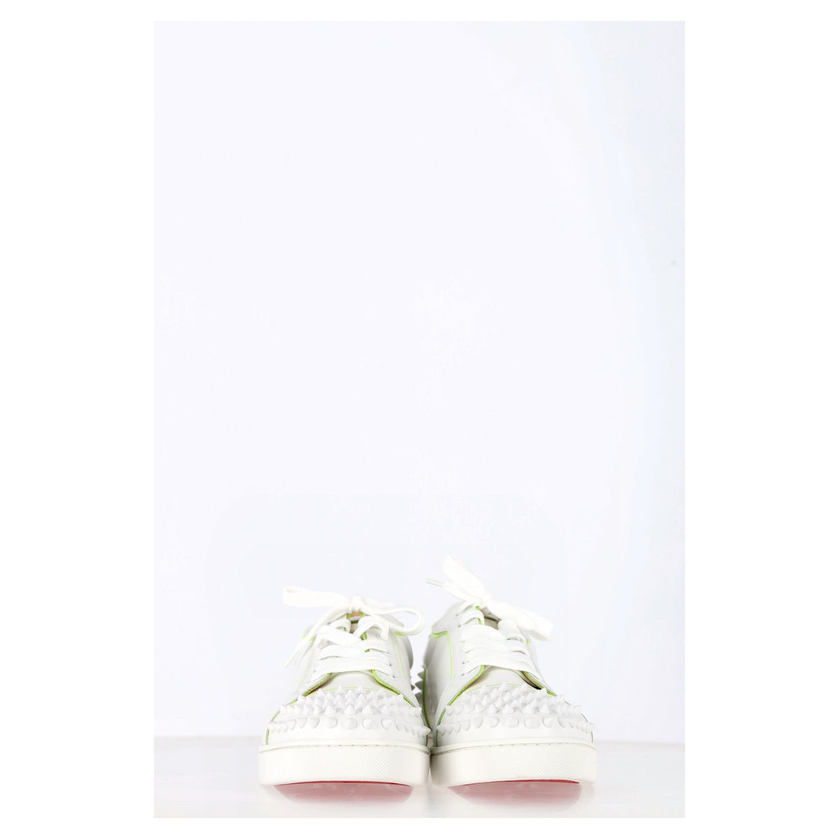 Christian Louboutin Vieira Spikes Sneakers in White Leather