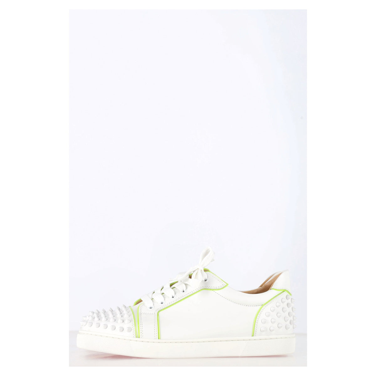 Christian Louboutin Vieira Spikes Sneakers in White Leather