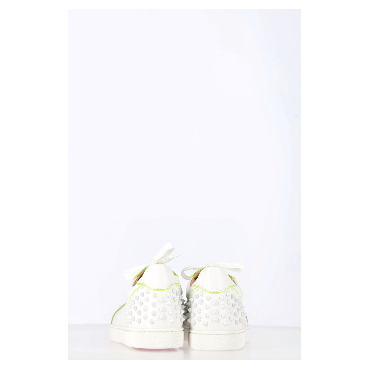 Christian Louboutin Vieira Spikes Sneakers in White Leather