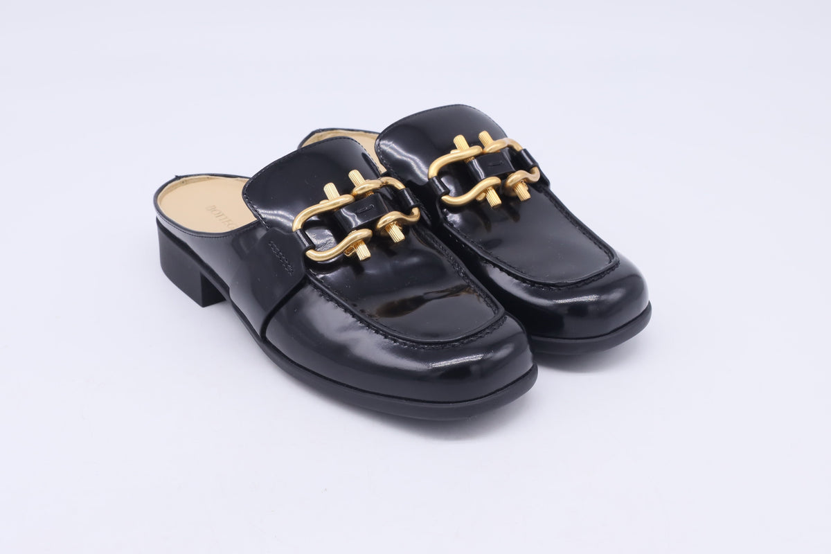 Bottega Veneta Monsieur Mules in Black Calf Leather