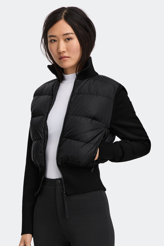 HyBridge® 同色调圆盘宽绗缝针织夹克