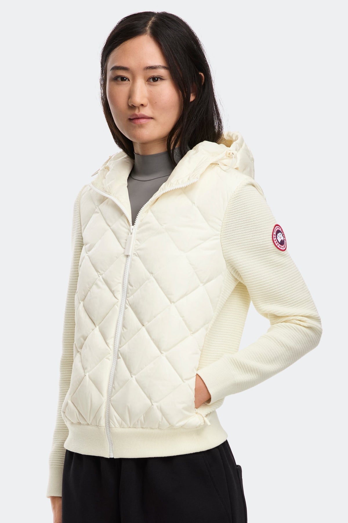 HyBridge® 绗缝针织连帽衫