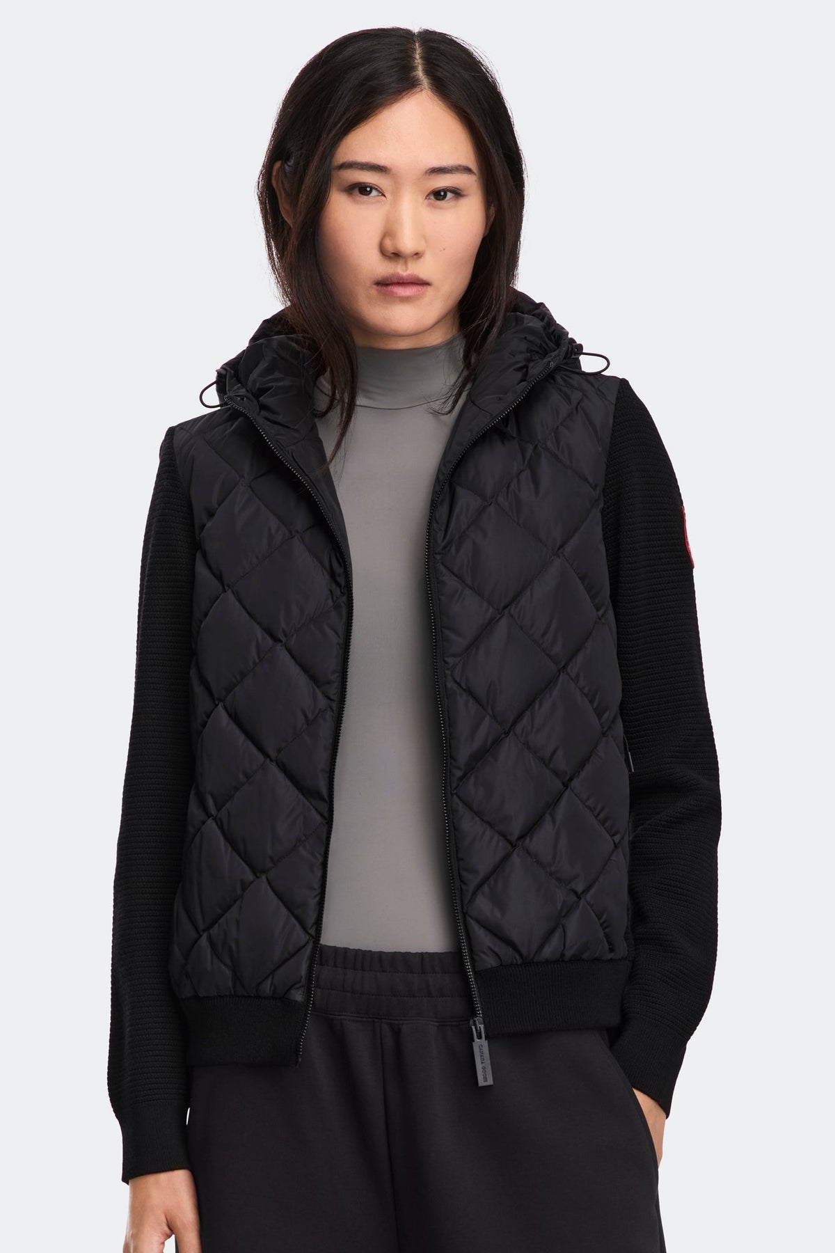 HyBridge® 绗缝针织连帽衫