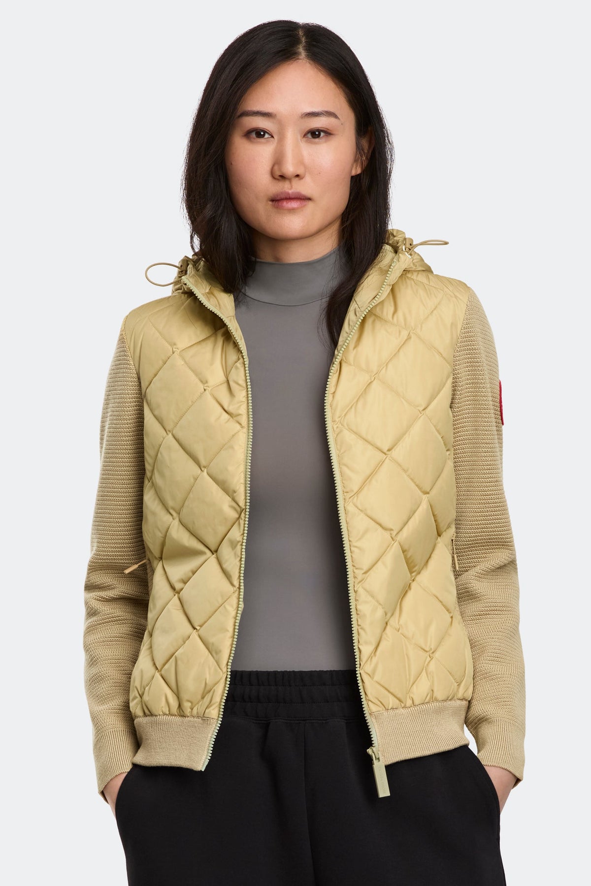 HyBridge® 绗缝针织连帽衫