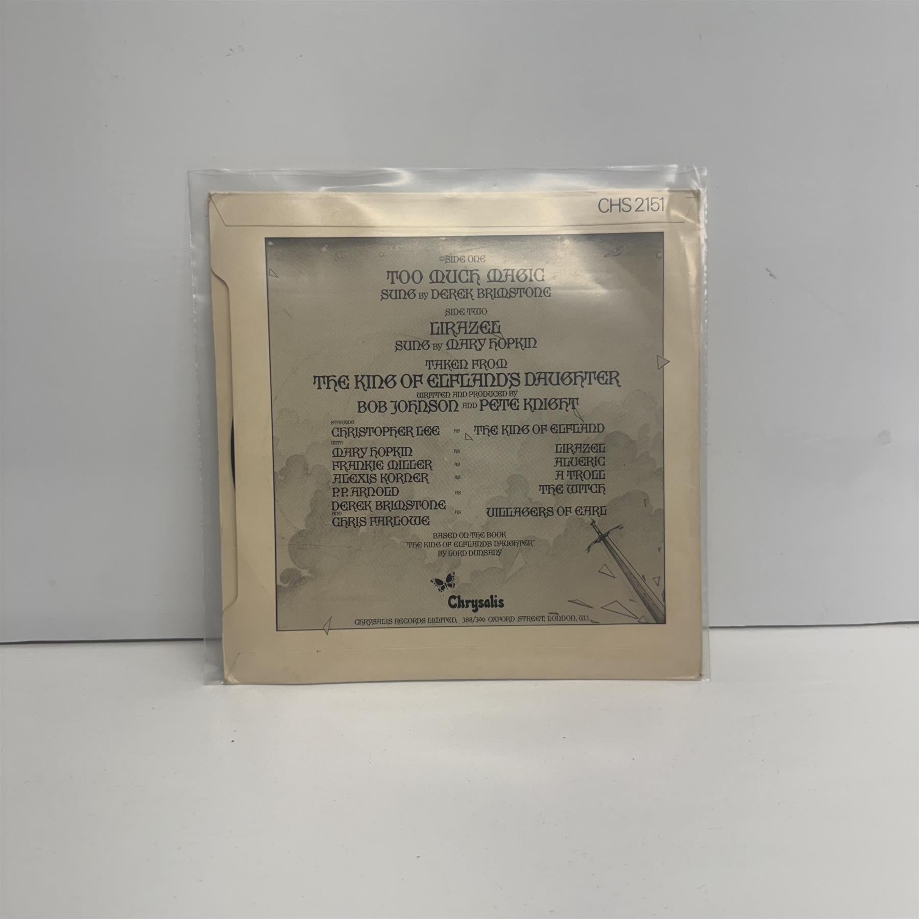 The Elfland Ensemble Featuring Derek Brimstone, Mary Hopkin - Too Much Magic 7" Vinyl Single