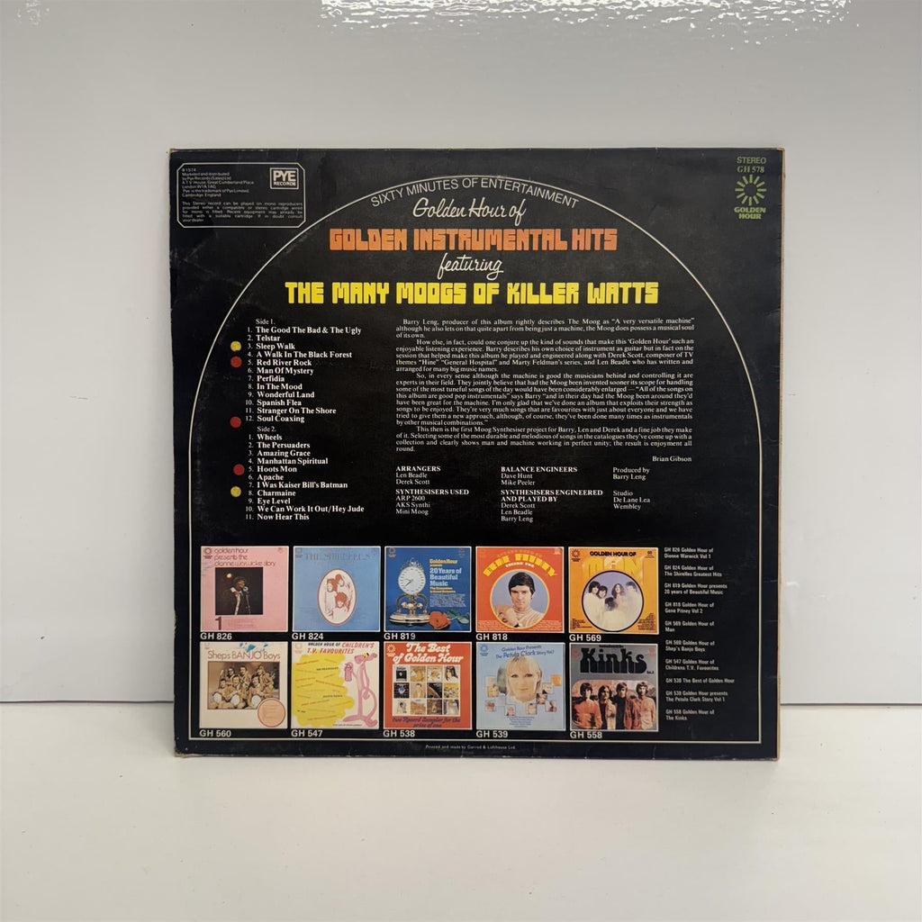 Killer Watts - Golden Hour Of Golden Instrumental Hits Featuring The Many Moogs Of Killer Watts Vinyl LP