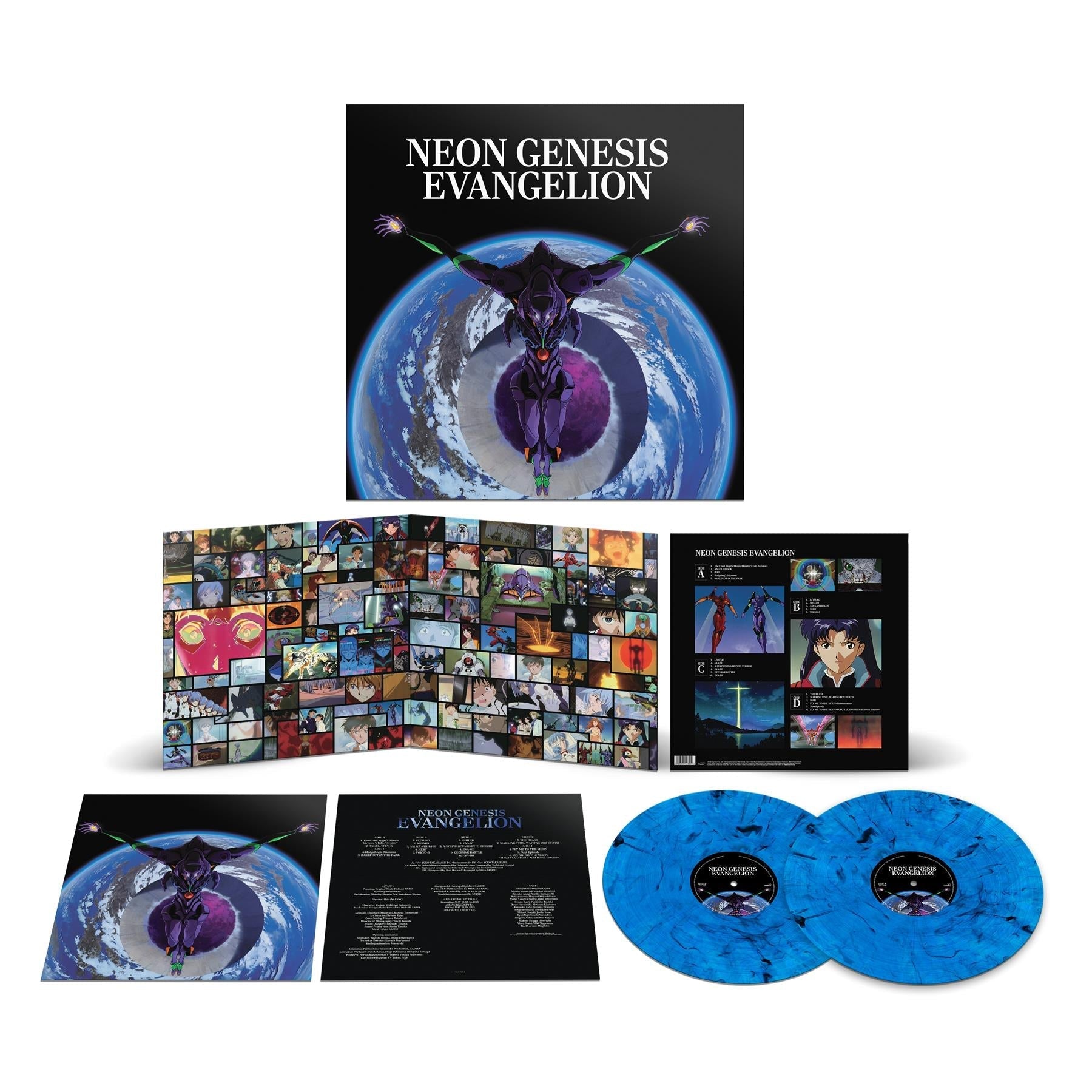 Neon Genesis Evangelion (Original Series Soundtrack) - Shiro Sagisu 2x Blue & Black Marbled Vinyl LP