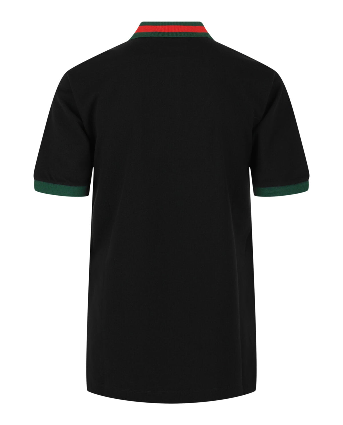 Gucci Mens Cotton Piquet Polo With Web Collar