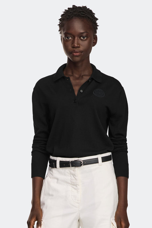 Melrose 针织长袖 Polo 衫