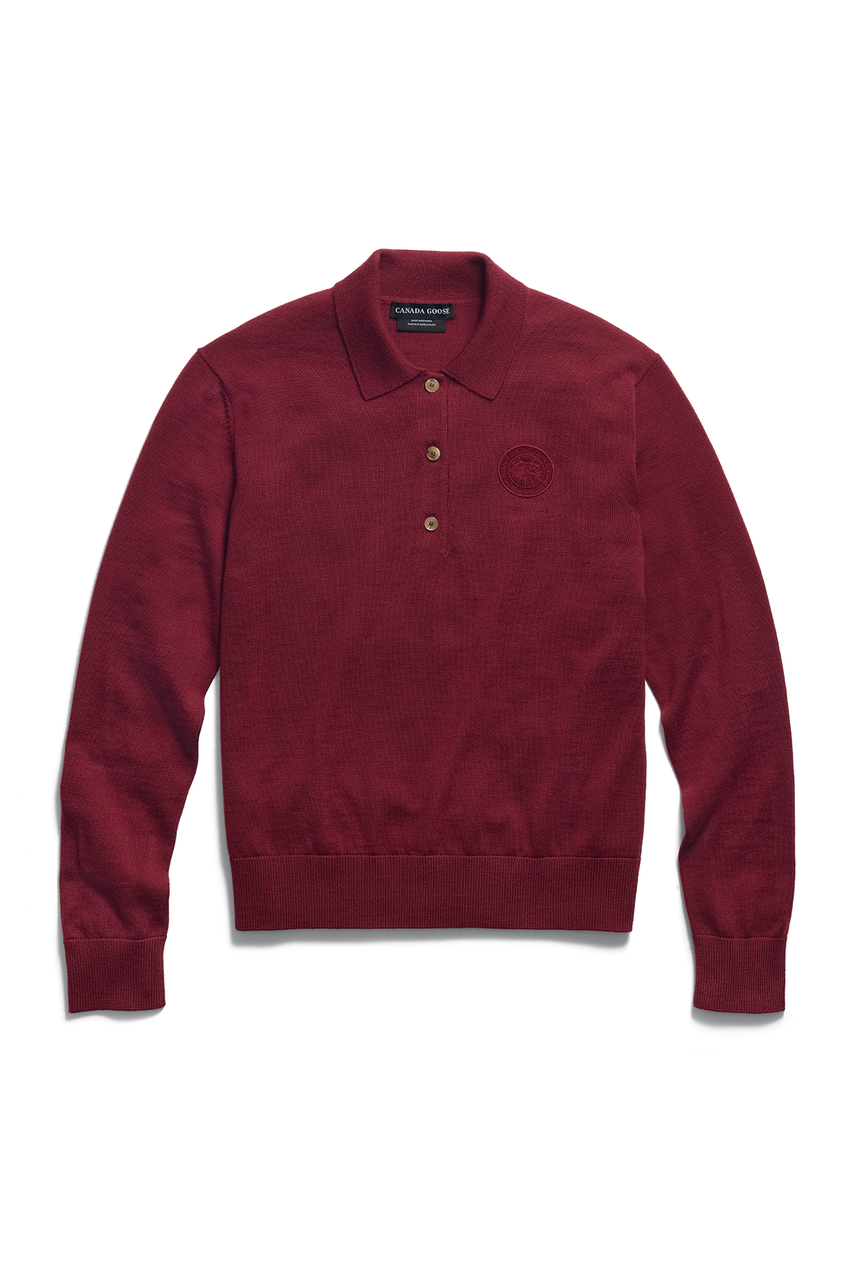 Melrose 针织长袖 Polo 衫