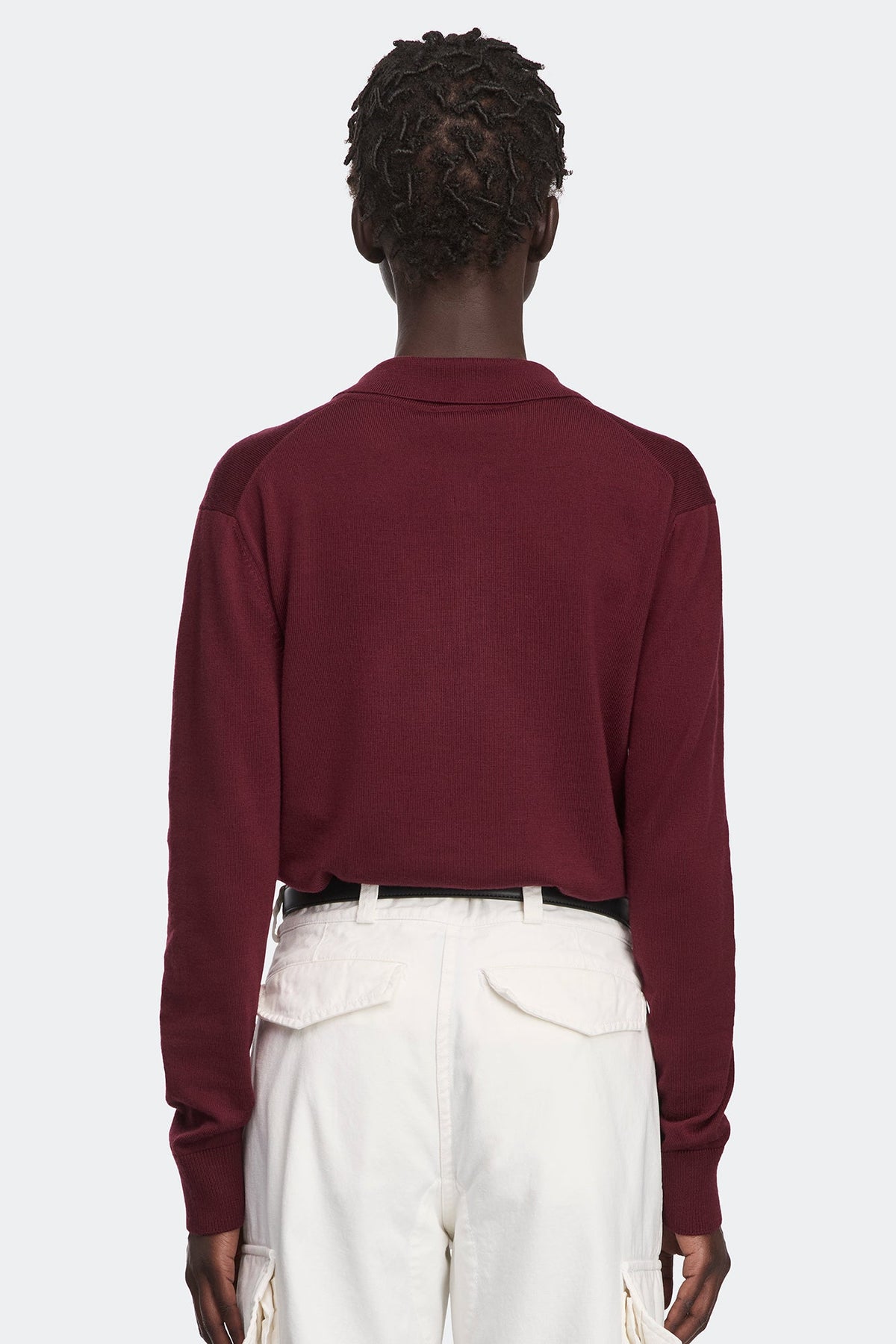 Melrose 针织长袖 Polo 衫