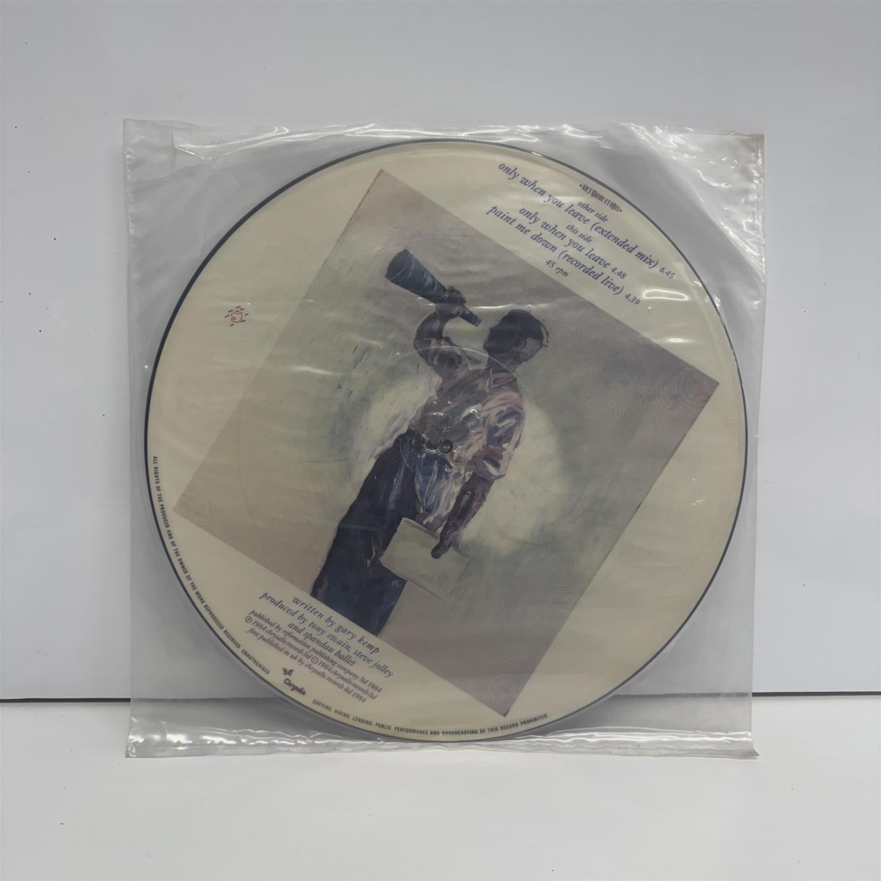 Spandau Ballet - Only When You Leave 12" Picture Disc Vinyl Single